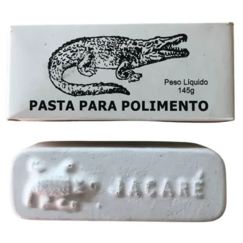 Pasta de Polir Jacaré Branca Massa Polimento de Metais 145g