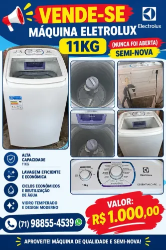 Máquina de lavar electrolux 11kg seminova