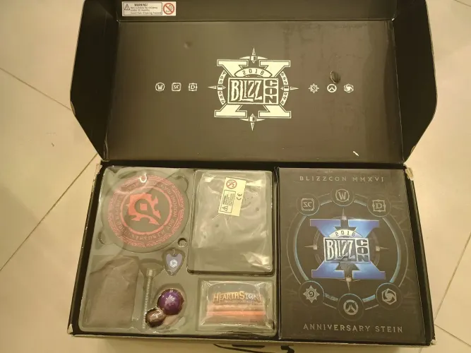 blizzcon 2016 anniversary stein colecionável oficial blizzard completo raro