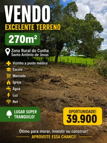 Vendo excelente terreno santo Antônio de Jesus