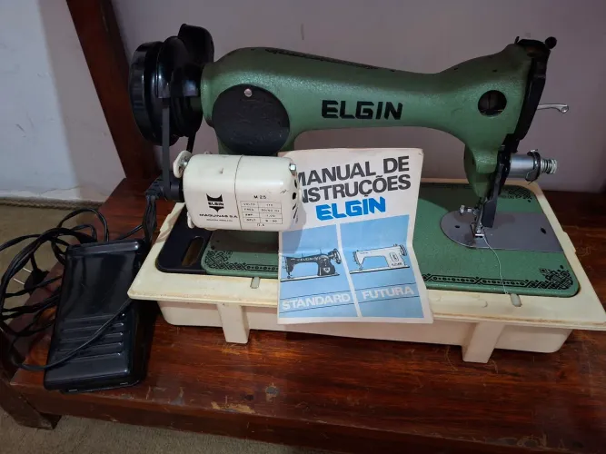 MAQUINA COSTURA ELGIN ANTIGA CONSERVADISSIMA COM MANUAL
