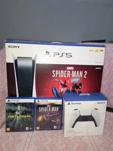 PS5 FAT COM VERSÃO SPIDERMAN 2 COM LEITOR DE JOGOS