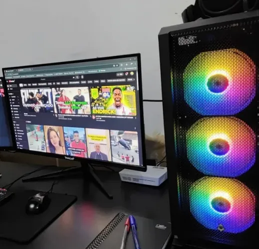 Pc Gamer Ryzer 5 5600 Gt + Monitor Tgt 27 Fhd 180hz + Teclado Mouse Sem Fio + Mouse Pad