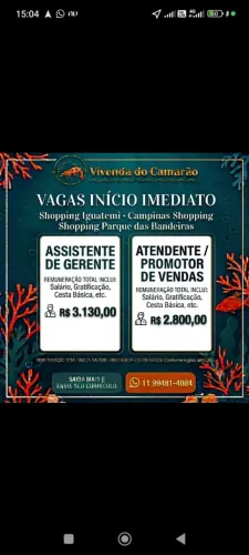 Vagas de emprego inicio imediato 
