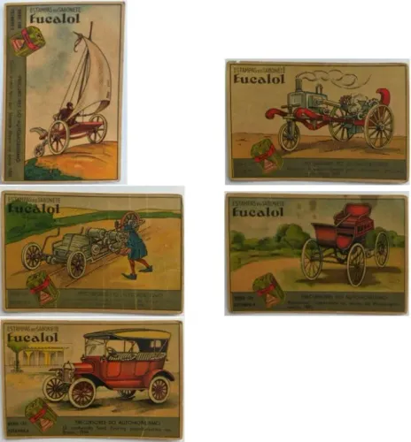 Conjunto de estampas eucalol - Precursores do automobilismo
