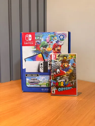 Nintendo switch oled Branco 64Gb usado + jogos