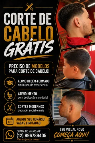 Corte de cabelo grátis - preciso de modelos