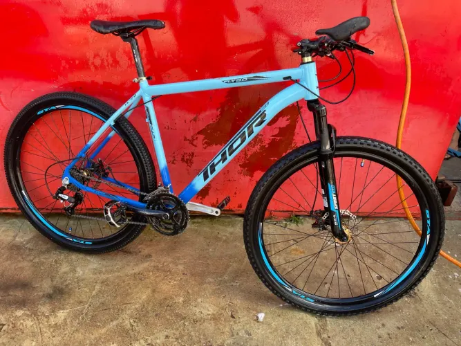 Bicicleta alumínio aro 29 com nota passo cartão 