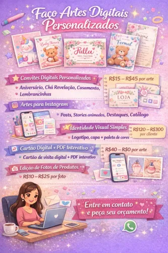 convites, artes, identidade visual simples, cartão digital em pdf e muito mais...