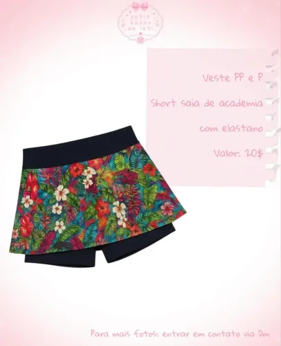 Short saia florido P