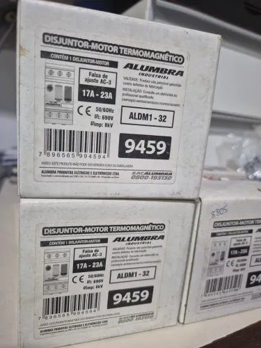 Disjuntor motor alumbra 17 a 23A/13 a 18A/2,5 a 4A/20 a 25A
