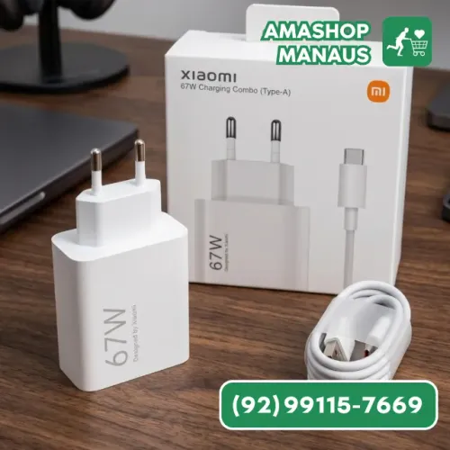 Carregador Xiaomi Tipo C Turbo Mi Carregamento Rapido