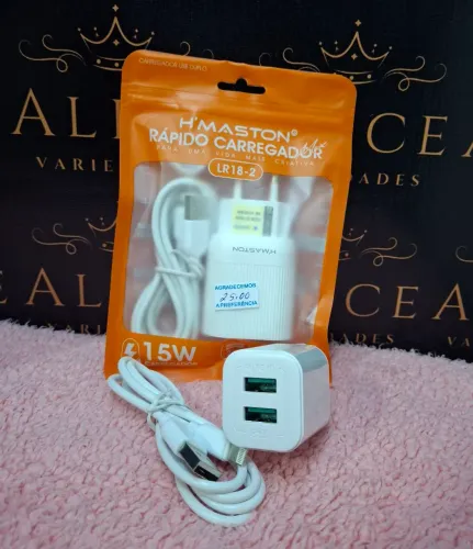 Carregador de iPhone USB 15w completo