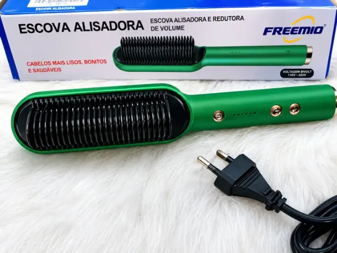 Escova Alisadora de Cabelos - Redutora de Volumes (Três em um).