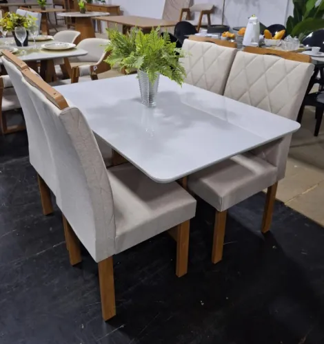 Mesa de jantar 4 cadeiras 120x80 100% MDF promoção de copa