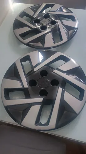 2 Calota Esportiva Aro 14 (Compatível com HB20 / HB20S, Preto/Prata, Sem emblema)