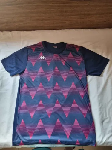 Camiseta Kappa Original - Tamanho GG (Azul Marinho e Rosa Neon)