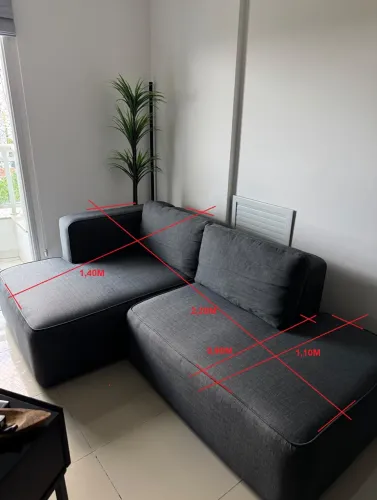 Sofá modulado fabricado sob medida tecido linho