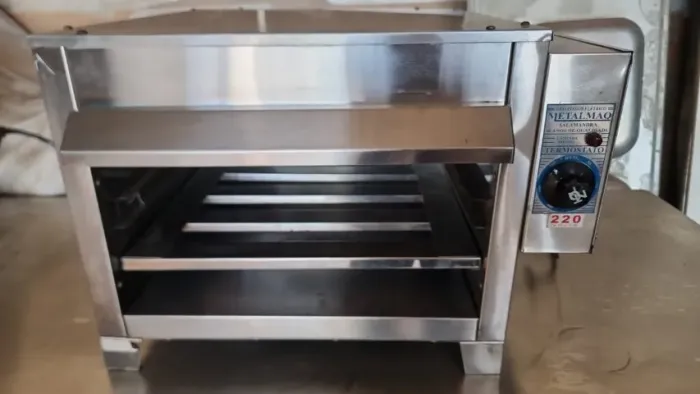 Forno glatinador salamandra Elétrica 40X50  Inox Metalmaq 220V bem conservado funcionando 