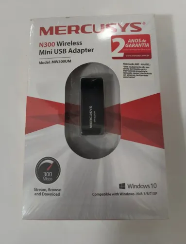 Mini adaptador USB wireless N de 300Mbps Mercusys MW300UM<br>