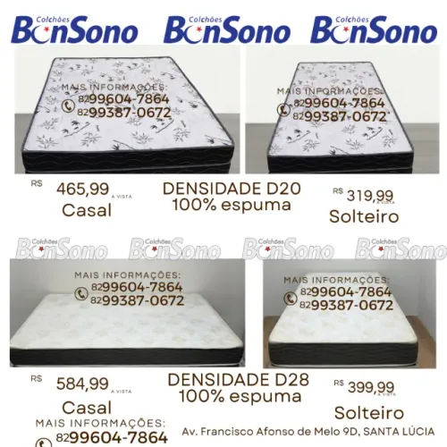 Colchão D20 D28 solteiro ou casal Marca Bonsono