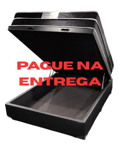 Cama Baú Casal + Colchão D33 Mola Ensacada (Pague na Entrega)