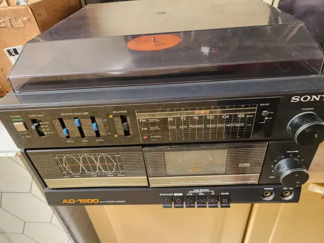 3x1 Sony AD-1500 Funciona Radio e Toca Discos ( Descrição Abaixo)