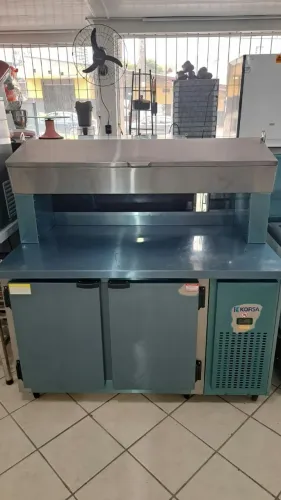 ac balcao refrigerado condimentadora inox 1,35mt