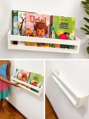 Porta Book Decorativo Prateleira Organizador De Livros