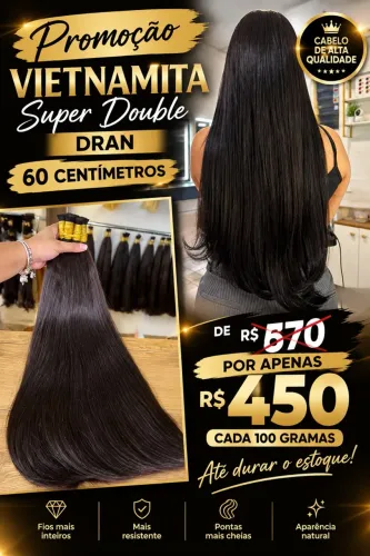 Cabelo humano 60 cm pontas cheias