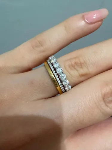 Anel Aparador Aliança Moissanite Moissanita Prata 925 3mm Banho Ródio Tamanho 18