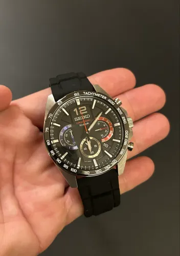 SEIKO Essentials Chronograph Quartz Black Dial