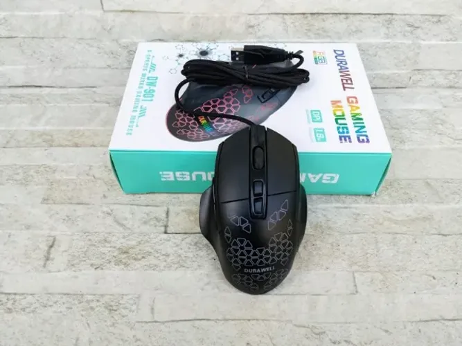 Mouse Gamer DARAWELL para Jogos Computador 3200dpi LED RGB Com Fio USB