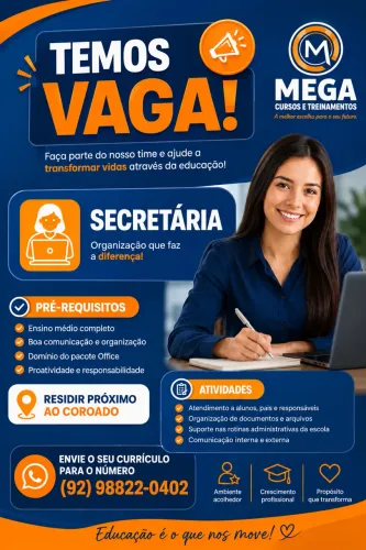 VAGA PARA SECRETÁRIA