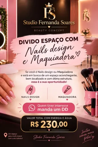 Divido studio para nails ou maquiadora