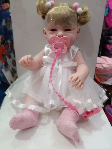 OFERTA BONECA REBORN REALISTA 43CM VINIL SILICONADO 