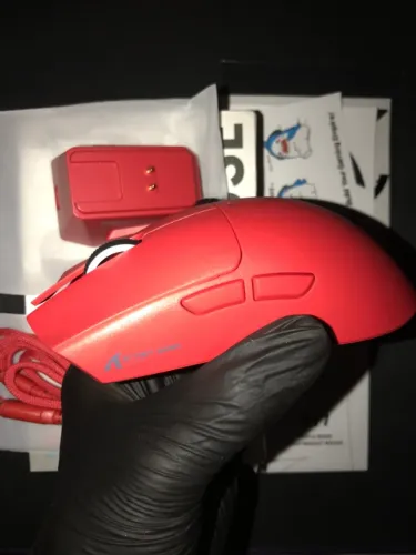 (NOVO) Attack Shark X11 Mouse Gamer sem fio Vermelho c/ Dock RGB | PAW3311 | 22K DPI