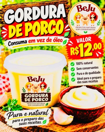 GORDURA DE PORCO DA ZONA RURAL DE MINAS