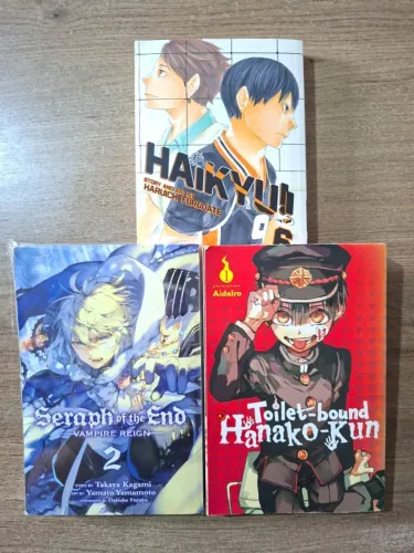 Lote 3 Mangás Importados Em Inglês (Haikyu, Hanako-kun, Seraph Of The End)