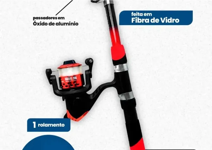 Kit vara de pesca completa  com Molinete