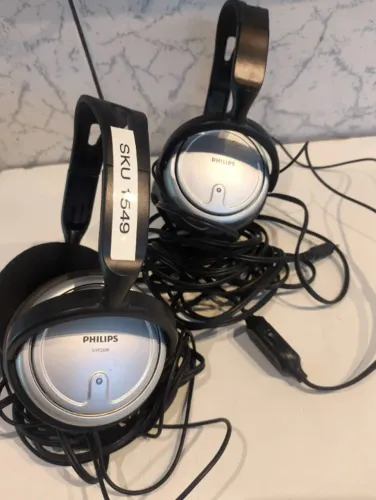fones de ouvido Philips modelo SHP2500, projetados para uso com TV e áudio doméstico.