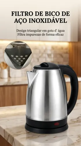 Chaleira elétrica de aço inoxidável de qualidade alimentar 2L