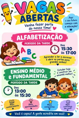 Aulas de reforço garanta sua vaga