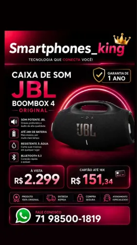 JBL Boombox 4 lacrada, nota fiscal e garantia de 1 ano