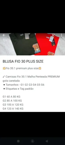 blusas fio 30 plus sizes g1 ao g6