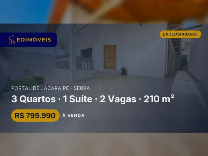 Portal de Jacaraípe| Casa 3 quartos com área gourmet e churrasqueira