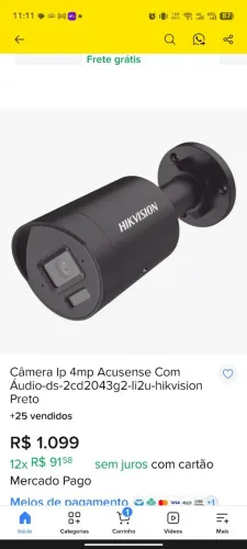 Câmera hikvision 4 mp