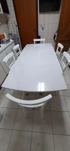 Mesa de jantar extensível - 6 cadeiras