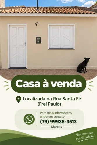 Vende-se casa em Frei Paulo.