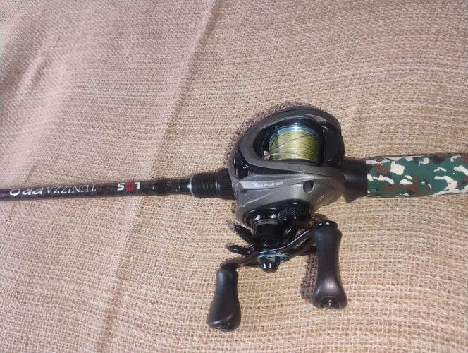 Conjunto carretilha marine sport venator GS e vara tunizza pro 14 lbs 6.6
